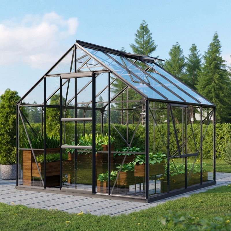 Vitavia Serre de jardin en verre Noir 6.7m² Vitavia Serre de jardin en verre Noir 6.7m²