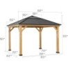 Sunjoy Tonnelles de jardin Bois massif Marron 11.3m²