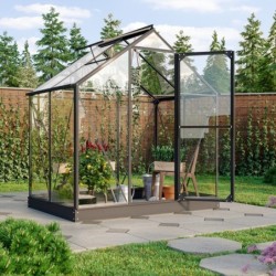 Vitavia Serre de jardin en verre Noir 2,5m²