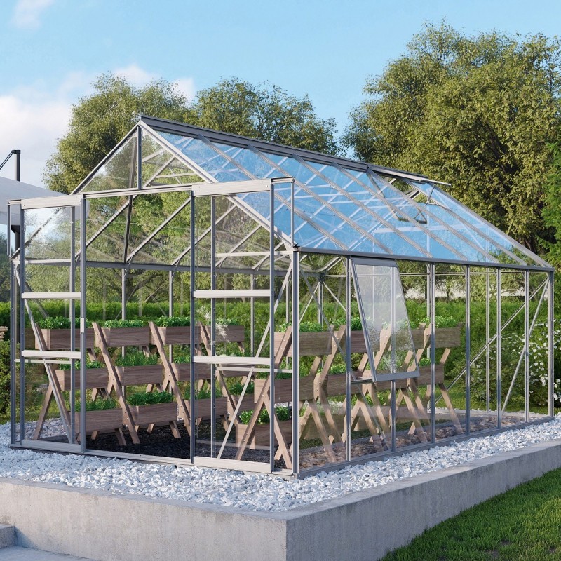 Vitavia Serre de jardin en verre Gris 11.5m² Vitavia Serre de jardin en verre Gris 11.5m²