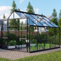 Vitavia Serre de jardin en verre Noir 8.3m²