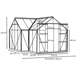 Vitavia Serre de jardin en verre Gris 13m²