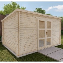 Gardy Shelter Abri de jardin bois 10 à 15 m² Bois massif Marron 12m²