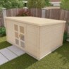 Gardy Shelter Abri de jardin bois 10 à 15 m² Bois massif Marron 12m²