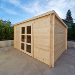 Gardy Shelter Abri de jardin bois 10 à 15 m² Bois massif Marron 12m²