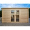 Gardy Shelter Abri de jardin bois 10 à 15 m² Bois massif Marron 12m²