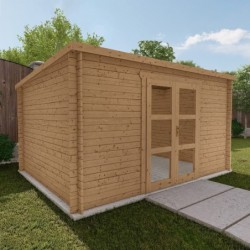 Gardy Shelter Abri de jardin bois 10 à 15 m² Bois massif Marron 12m²