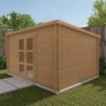 Gardy Shelter Abri de jardin bois 10 à 15 m² Bois massif Marron 12m²