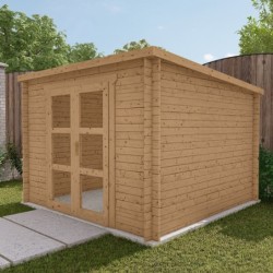 Gardy Shelter Abri de jardin bois 5 à 10 m² Bois massif Marron 9m²