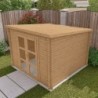 Gardy Shelter Abri de jardin bois 5 à 10 m² Bois massif Marron 9m²