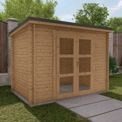 Gardy Shelter Abri de jardin bois 5 à 10 m² Bois massif Marron 6m²