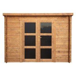 Gardy Shelter Abri de jardin bois 5 à 10 m² Bois massif Marron 9m²