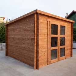 Gardy Shelter Abri de jardin bois 5 à 10 m² Bois massif Marron 9m²