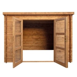Gardy Shelter Abri de jardin bois 5 à 10 m² Bois massif Marron 9m²