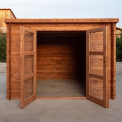 Gardy Shelter Abri de jardin bois 5 à 10 m² Bois massif Marron 9m²