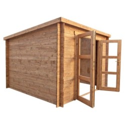 Gardy Shelter Abri de jardin bois 5 à 10 m² Bois massif Marron 9m²