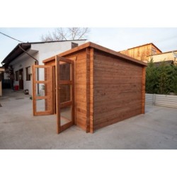 Gardy Shelter Abri de jardin bois 5 à 10 m² Bois massif Marron 9m²