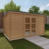 Gardy Shelter Abri de jardin bois 10 à 15 m² Bois massif Marron 12m²