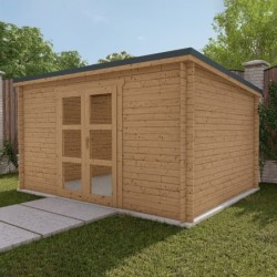 Gardy Shelter Abri de jardin bois 10 à 15 m² Bois massif Marron 12m²