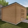 Gardy Shelter Abri de jardin bois 10 à 15 m² Bois massif Marron 12m²