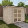Gardy Shelter Abri de jardin bois 5 à 10 m² Bois massif Marron 6m²