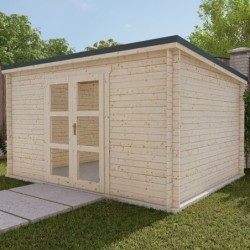 Gardy Shelter Abri de jardin bois 10 à 15 m² Bois massif Marron 12m²