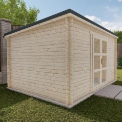 Gardy Shelter Abri de jardin bois 10 à 15 m² Bois massif Marron 12m²