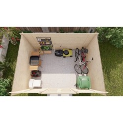 Gardy Shelter Abri de jardin bois 10 à 15 m² Bois massif Marron 12m²