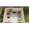 Gardy Shelter Abri de jardin bois 10 à 15 m² Bois massif Marron 12m²