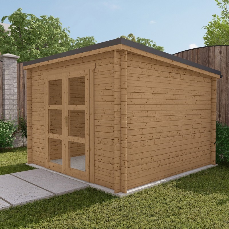 Gardy Shelter Abri de jardin bois 5 à 10 m² Bois massif Marron 9m² Gardy Shelter Abri de jardin bois 5 à 10 m² Bois massif Marron 9m²