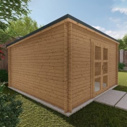 Gardy Shelter Abri de jardin bois 15 à 20 m² Bois massif Marron 16m²