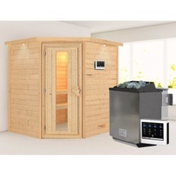 Karibu Sauna prêt à brancher Bois naturel