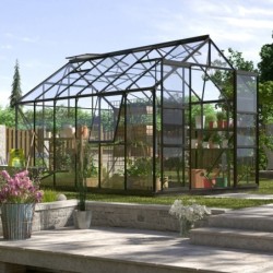 Vitavia Serre de jardin en verre Noir 9.9m²