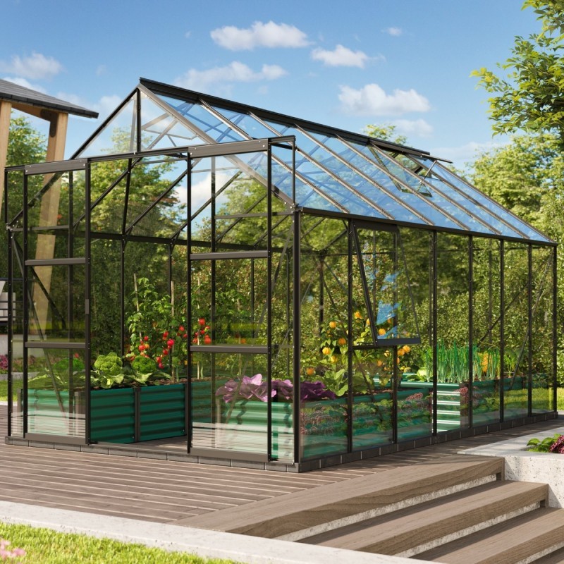 Vitavia Serre de jardin en verre Noir 11.5m² Vitavia Serre de jardin en verre Noir 11.5m²