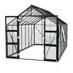 Vitavia Serre de jardin en verre Noir 11.5m²