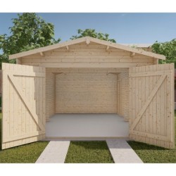Gardy Shelter Garage bois Bois massif Marron 20.35m²