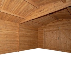 Gardy Shelter Garage bois Bois massif Marron 20.35m²