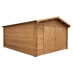 Gardy Shelter Garage bois Bois massif Marron 19.82m²