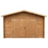 Gardy Shelter Garage bois Bois massif Marron 19.82m²