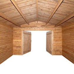 Gardy Shelter Garage bois Bois massif Marron 19.82m²