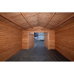 Gardy Shelter Garage bois Bois massif Marron 19.82m²