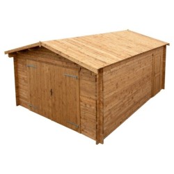 Gardy Shelter Garage bois Bois massif Marron 19.82m²