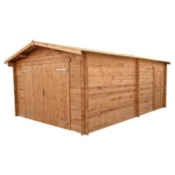 Gardy Shelter Garage bois Bois massif Marron 20.35m²