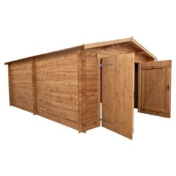 Gardy Shelter Garage bois Bois massif Marron 20.35m²