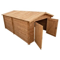 Gardy Shelter Garage bois Bois massif Marron 20.35m²