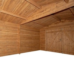 Gardy Shelter Garage bois Bois massif Marron 20.35m²