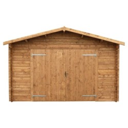 Gardy Shelter Garage bois Bois massif Marron 19.82m²