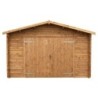 Gardy Shelter Garage bois Bois massif Marron 19.82m²