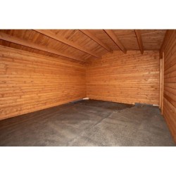 Gardy Shelter Garage bois Bois massif Marron 19.82m²