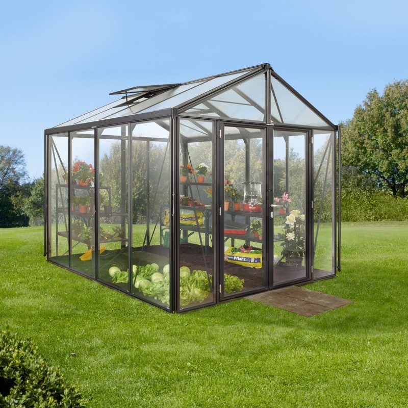 Vitavia Serre de jardin en verre Noir 8.1m²
